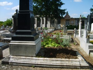 Skultéty László kihantolt sírja az újaradi temetőben, tavaly nyáron