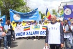 A Tanügyi Szabad Szakszervezetek Szövetsége a múlt szerdán Bukarestben tüntetett | Forrás: FSLI Facebook-oldal