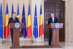 Marcel Ciolacu és Klaus Iohannis közös sajtónyilatkozata | Fotó: presidency.ro