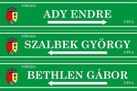 Az egyetemes magyar kultúra és történelem személyiségeinek nevei mellett a falu alapítójának neve is megfér | Fotó: Kisiratosi Polgármesteri Hivatal