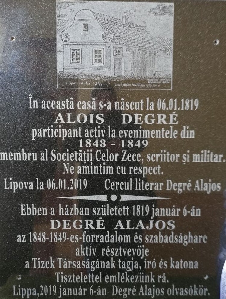 <em>Hír szerkesztése</em> Degré Alajos dédunokája olvas fel Lippán